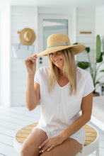 Load image into Gallery viewer, April - Wide Brim in Aqua Plait colour