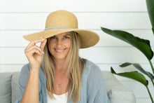 Load image into Gallery viewer, April - Wide Brim in Aqua Plait colour