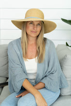 Load image into Gallery viewer, April - Wide Brim in Aqua Plait colour