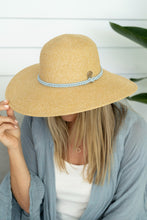 Load image into Gallery viewer, April - Wide Brim in Aqua Plait colour
