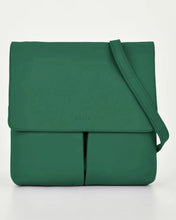 Load image into Gallery viewer, Ava Leather Flap Over Crossbody Bag in Forest colour front shot