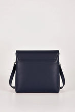 Load image into Gallery viewer, Ava Leather Flap Over Crossbody Bag - Navy colour back shot