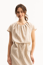 Load image into Gallery viewer, Blacklist - Brianna Dress - Oatmeal colour front shot
