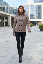 Load image into Gallery viewer, Caju Double Breasted Cardi Woollahra Knit Brown colour front shot