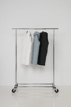 Load image into Gallery viewer, Caju Puffer Vest Geometric Panels with Removable Hood White colour in a rack