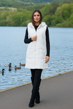 Load image into Gallery viewer, Caju Puffer Vest Geometric Panels with Removable Hood White colour front shot