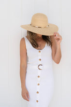 Load image into Gallery viewer, Candace Wide Brim Raffia Hat - Multi Brown Tones Trim