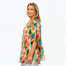 Load image into Gallery viewer, Claire Powell A-Line Shirt - Tropicana colour side shot