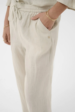 Load image into Gallery viewer, Cream - CRBellis Linen Pant - Crispy Sand colour side closed up shot
