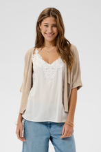 Load image into Gallery viewer, Cream - CRSillar Knit Bolero - Oat Melange colour front shot