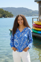 Load image into Gallery viewer, Cream - CRTiah Boho Blouse - Blue Taile colour front shot