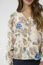 Load image into Gallery viewer, Cream - Lucia Blouse - Hailey Print with Blue colour front shot