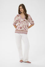 Load image into Gallery viewer, Cream - Tiah Boho Blouse - Pink Flower colour front shot