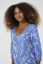 Load image into Gallery viewer, Cream - Tiah Short Dress - Blue Toile colour side shot