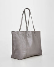 Load image into Gallery viewer, Elara - Metallic Leather Hobo - Pewter colour side shot