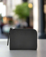 Load image into Gallery viewer, Emmi - Leather Zip Around Small Wallet - Black colour front shot