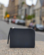 Load image into Gallery viewer, Emmi - Leather Zip Around Small Wallet - Navy colour front shot