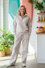 Load image into Gallery viewer, Equinox - Casual Half Zip Leisure Sweater - Natural colour front shot