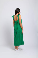 Load image into Gallery viewer, Foil - Bali Tie Dress in Kelly Green colour back side shot