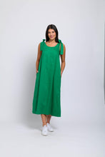 Load image into Gallery viewer, Foil - Bali Tie Dress in Kelly Green colour front shot