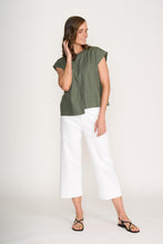 Load image into Gallery viewer, Foil - Cut Of Your Rib Top - Sage colour front shot