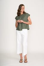 Load image into Gallery viewer, Foil - Cut Of Your Rib Top - Sage colour front shot