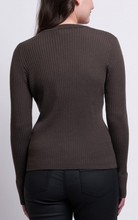 Load image into Gallery viewer, Foil - Finer Things Sweater - Pine Forest Marle back closed up