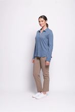 Load image into Gallery viewer, Foil - Full Monty Trapeze Trouser - Latte colour side shot