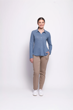 Load image into Gallery viewer, Foil - Full Monty Trapeze Trouser - Latte colour front shot