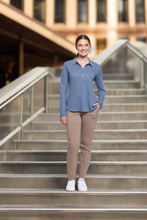 Load image into Gallery viewer, Foil - Full Monty Trapeze Trouser - Latte colour front shot