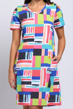 Load image into Gallery viewer, Foil - Here Comes Summer Dress - Building Blocks style front closed up shot