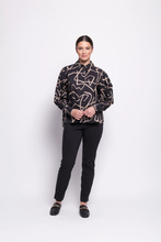 Load image into Gallery viewer, Foil - Long Slim Trapeze Pant - Black colour front shot