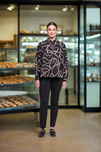 Load image into Gallery viewer, Foil - Long Slim Trapeze Pant - Black colour front shot