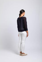 Load image into Gallery viewer, Foil - On The Deck Sweater in True Navy colour side shot