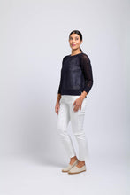 Load image into Gallery viewer, Foil - On The Deck Sweater in True Navy colour side shot