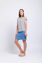 Load image into Gallery viewer, Foil - Roll Play Tee - Breton Stripe style side shot