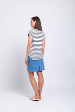 Load image into Gallery viewer, Foil - Roll Play Tee - Breton Stripe style back shot