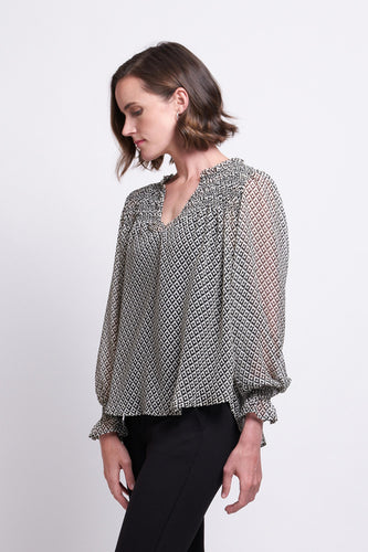Foil - Shirr It Around Blouse - Trilogy soft dressing blouse 100% polyester