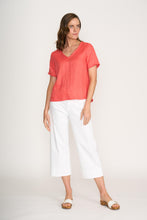 Load image into Gallery viewer, Foil - V Benefits Top - Melon colour front shot