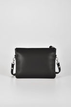 Load image into Gallery viewer, Fulton Soft Leather Double Pouch Crossbody Bag -Black colour back shot