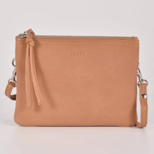 Load image into Gallery viewer, Fulton Soft Leather Double Pouch Crossbody Bag in Camel colour