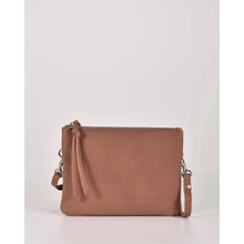 Load image into Gallery viewer, Fulton Soft Leather Double Pouch Crossbody Bag - Taupe colour front shot