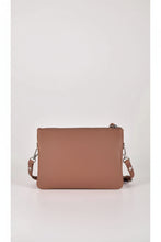 Load image into Gallery viewer, Fulton Soft Leather Double Pouch Crossbody Bag - Taupe colour back shot