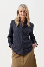 Load image into Gallery viewer, Goondiwindi Cotton - Casual Polished Cotton Shirt -Parisian Night colour front shot