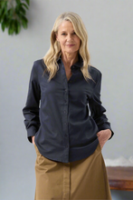 Load image into Gallery viewer, Goondiwindi Cotton - Casual Polished Cotton Shirt -Parisian Night colour front shot