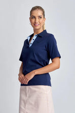 Load image into Gallery viewer, Goondiwindi Cotton - Cotton Jersey Classic Polo in Navy colour front side shot