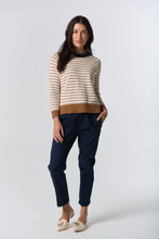 Load image into Gallery viewer, Goondiwindi Cotton - Farmer Cotton Cashmere Jumper - Cornsilk/Laser White colour front shot