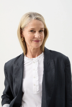 Load image into Gallery viewer, Goondiwindi Cotton - Frill Collar Long Sleeve Tee - White colour front shot