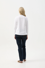 Load image into Gallery viewer, Goondiwindi Cotton - Frill Collar Long Sleeve Tee - White colour back shot