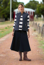 Load image into Gallery viewer, Goondiwindi Cotton - Longline Quilted Vest Navy - Navy colour front shot